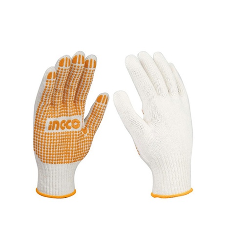 [6928073712269] INGCO  Knitted & PVC Dots Gloves (HGVK05)
